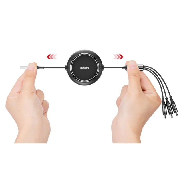 Кабель Baseus Golden Loop 3-in-1 USB-A to USB-C/Lightning/Micro-USB 1.2m Black (CAMLT-JH01)