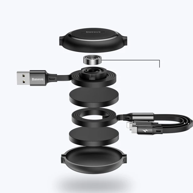 Кабель Baseus Golden Loop 3-in-1 USB-A to USB-C/Lightning/Micro-USB 1.2m Black (CAMLT-JH01)