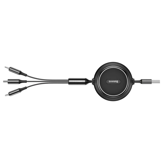 Кабель Baseus Golden Loop 3-in-1 USB-A to USB-C/Lightning/Micro-USB 1.2m Black (CAMLT-JH01)