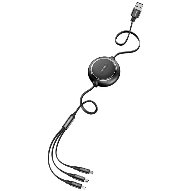 Кабель Baseus Golden Loop 3-in-1 USB-A to USB-C/Lightning/Micro-USB 1.2m Black (CAMLT-JH01)