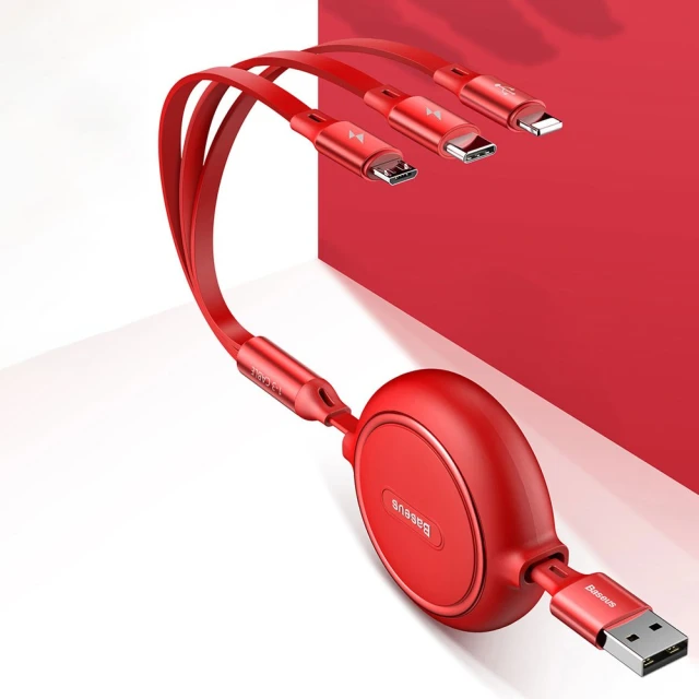 Кабель Baseus Golden Loop 3-in-1 USB-A to USB-C/Lightning/Micro-USB 1.2m Black (CAMLT-JH01)