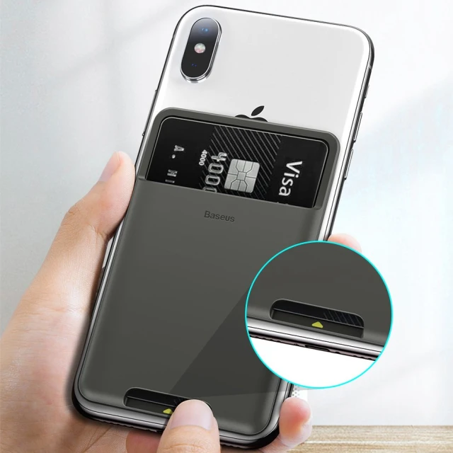 Магнітний гаманець Baseus Back Stick Silicone Card Bag Grey with MagSafe (ACKD-B0G)