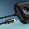 USB-хаб Baseus Square round 4-in-1 USB-C to x4USB-A 1m Black (CAHUB-AY01)