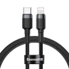 Кабель Baseus Cafule USB-C to Lightning 1m Black/Grey (CATLKLF-G1)