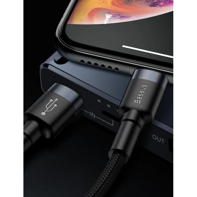 Кабель Baseus Cafule USB-C to Lightning 1m Black/Grey (CATLKLF-G1)