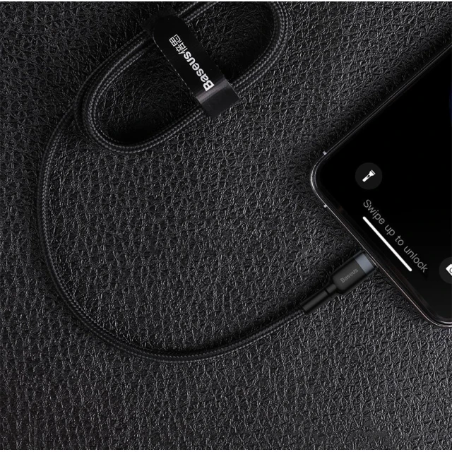 Кабель Baseus Cafule USB-C to Lightning 1m Black/Grey (CATLKLF-G1)