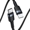 Кабель Baseus Cafule USB-C to Lightning 1m Black/Grey (CATLKLF-G1)
