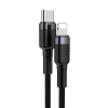 Кабель Baseus Cafule USB-C to Lightning 1m Black/Grey (CATLKLF-G1)