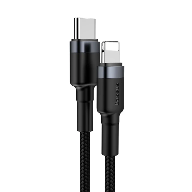 Кабель Baseus Cafule USB-C to Lightning 1m Black/Grey (CATLKLF-G1)