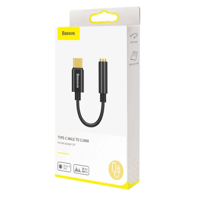 Адаптер Baseus L54 USB-C to Jack 3.5 mm Black (CATL54-01)