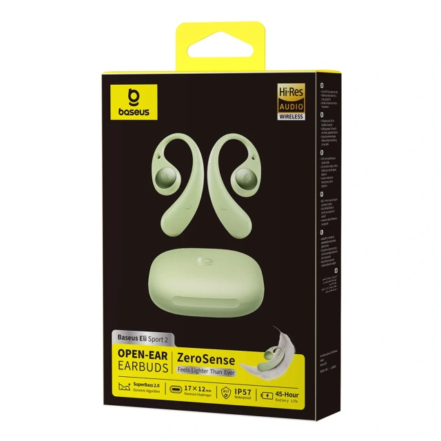 Навушники бездротові Baseus Eli Sport 2 OWS Green (6953156299382)