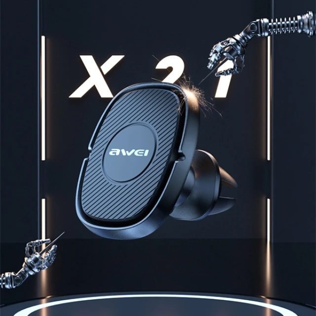 Автотримач Awei X21 магнітний у дефлектор Black (6954284001083)