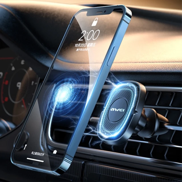 Автотримач Awei X21 магнітний у дефлектор Black (6954284001083)