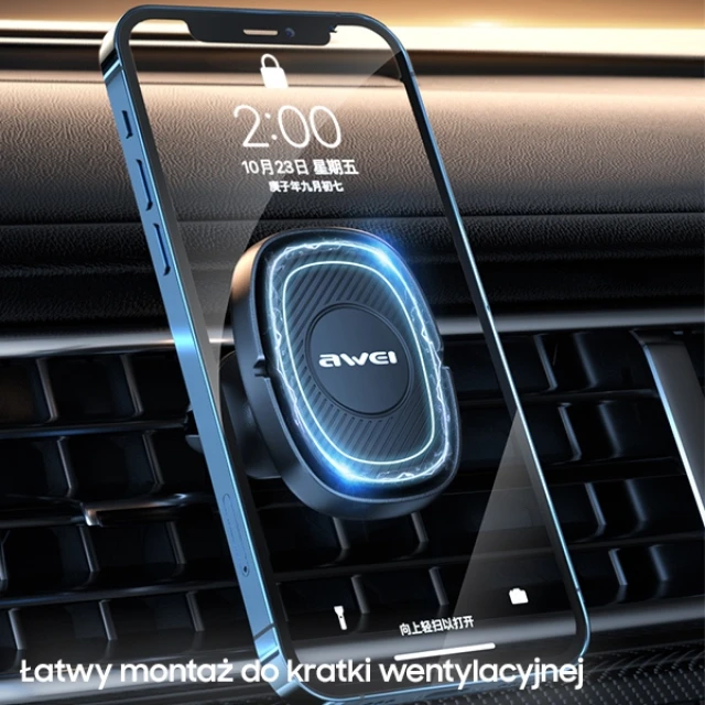 Автотримач Awei X21 магнітний у дефлектор Black (6954284001083)