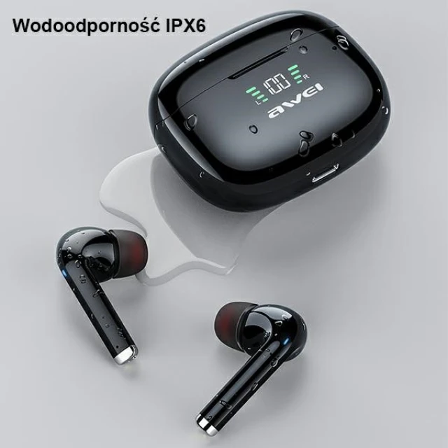 Навушники AWEI TA8 TWS Bluetooth 5.2 + докінг-станція Black (6954284001458)