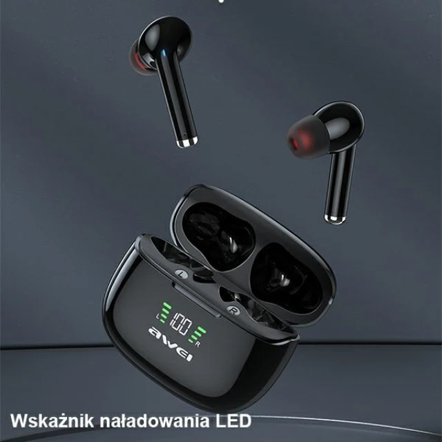 Навушники AWEI TA8 TWS Bluetooth 5.2 + докінг-станція Black (6954284001458)
