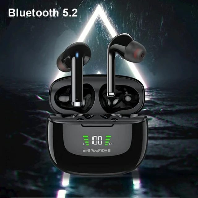 Навушники AWEI TA8 TWS Bluetooth 5.2 + докінг-станція Black (6954284001458)