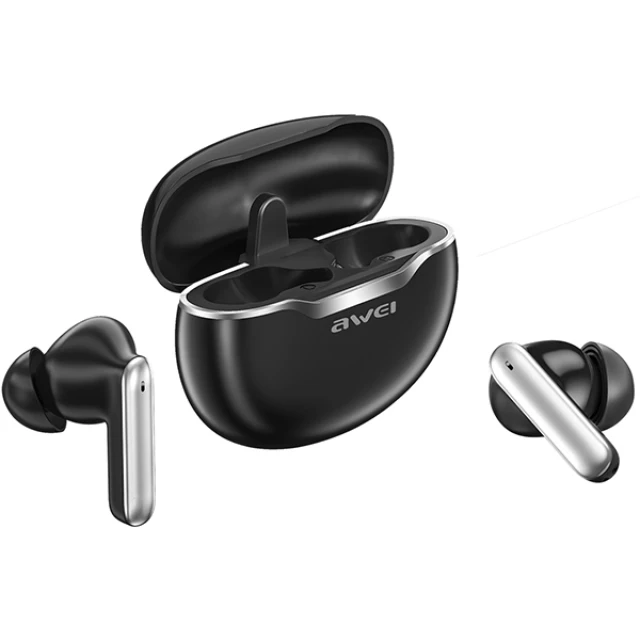 Навушники AWEI T50 Bluetooth 5.3 TWS Black з док-станцією (6954284002745)