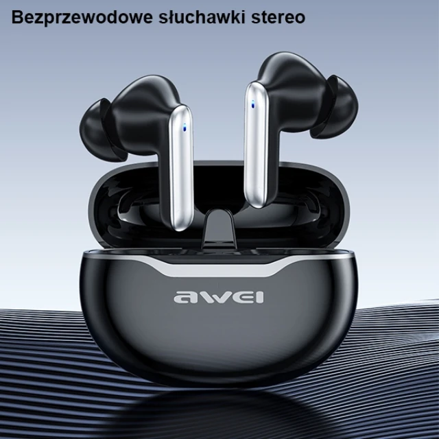 Навушники AWEI T50 Bluetooth 5.3 TWS Black з док-станцією (6954284002745)