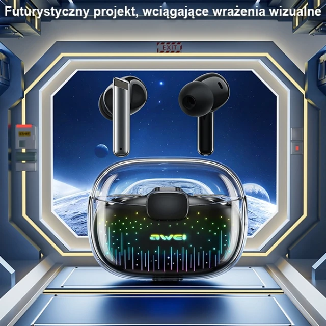 Навушники AWEI T52 Pro Bluetooth 5.3 TWS Black з док-станцією (6954284002844)