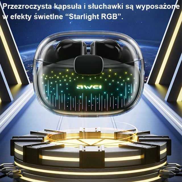 Навушники AWEI T52 Pro Bluetooth 5.3 TWS Black з док-станцією (6954284002844)