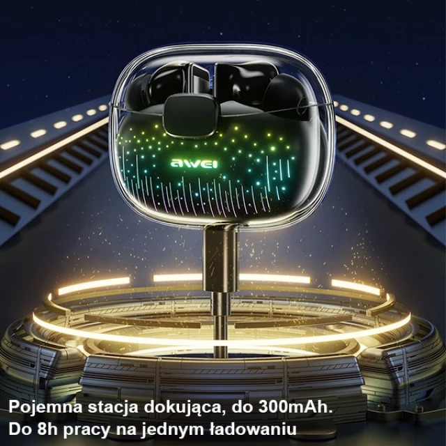 Навушники AWEI T52 Pro Bluetooth 5.3 TWS Black з док-станцією (6954284002844)