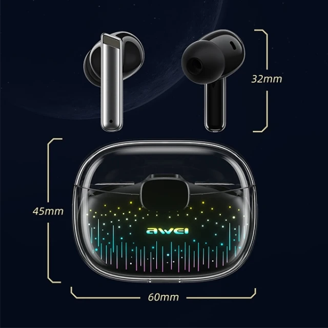 Навушники AWEI T52 Pro Bluetooth 5.3 TWS Black з док-станцією (6954284002844)