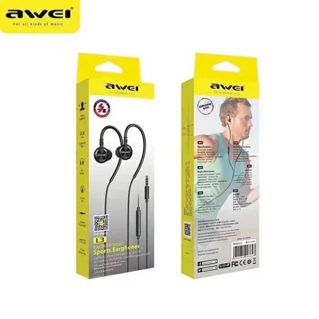 Навушники AWEI L3 3.5mm Jack Black (6954284003643)