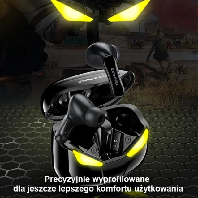 Бездротові навушники AWEI T35 TWS Gaming Black (6954284004176)