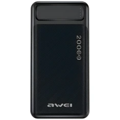 Павербанк AWEI P6K 20000mAh Black 2xUSB/PD/Micro-USB (6954284004411)