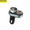 FM-трансмітер AWEI C-843 з Bluetooth 5.0, MP3, USB+USB-C Black (C843)