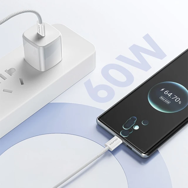 Кабель AWEI CL-219T USB-C на USB-C 60W для iPhone 15 Black (6954284007757)