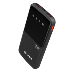 Повербанк AWEI P10K 10000mAh 22.5W Black (6954284008518)