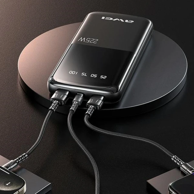 Повербанк AWEI P10K 10000mAh 22.5W Black (6954284008518)