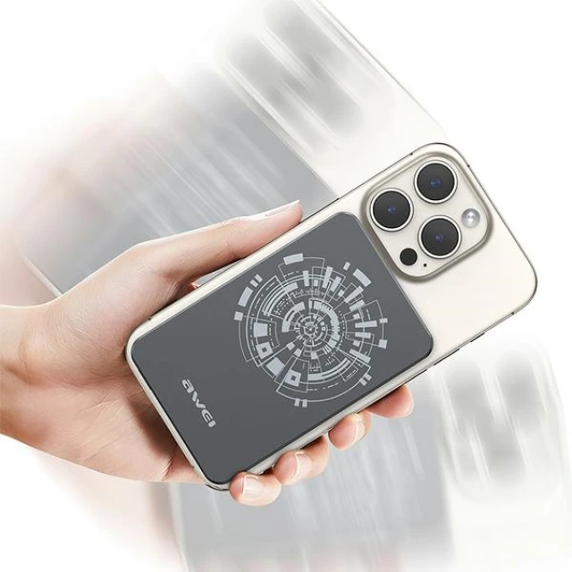 Зовнішній акумулятор AWEI P5K 10000mAh 2.1A Black 2xUSB (6954284094009)