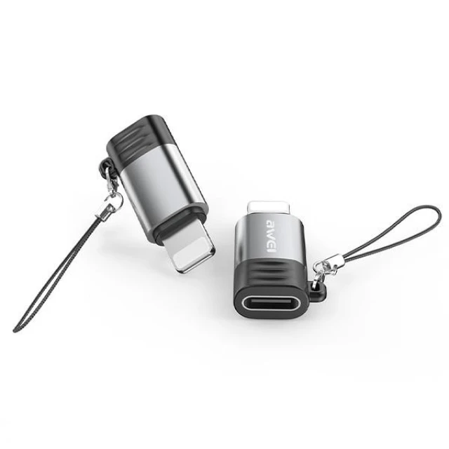 Адаптер AWEI A11 USB-C/Lightning Grey (6954284011914)