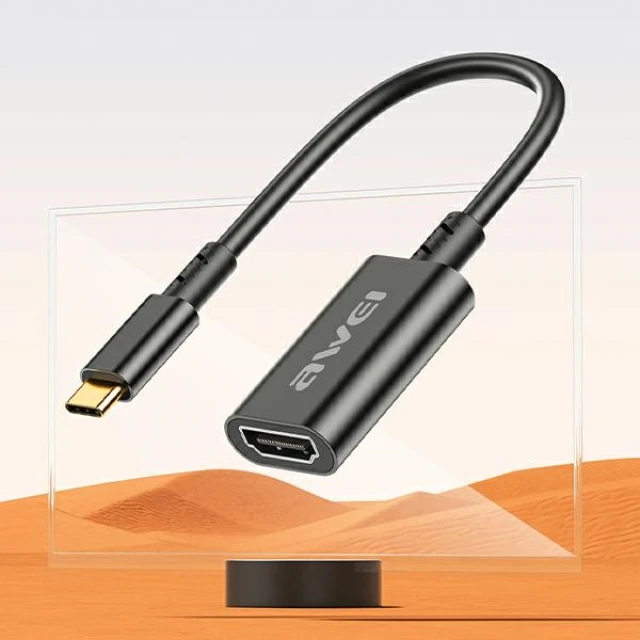 Адаптер AWEI CL-217T USB-C/HDMI 4K@30Hz Black (6954284012843)
