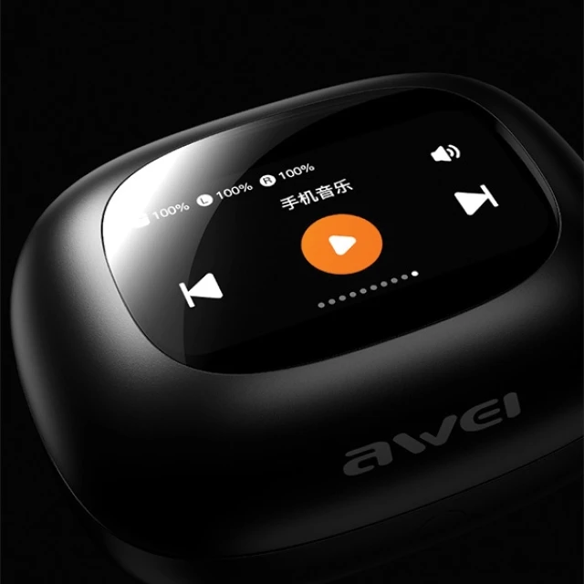 Наушники AWEI TP97 TWS Bluetooth 5.4 с док-станцией Black (6954284012942)