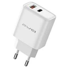 Мережевий зарядний пристрій AWEI PD81-EU 22.5W GaN White (6954284013031)
