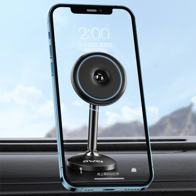 Автотримач AWEI X22 магнітний на кокпіт Black (6954284015363)