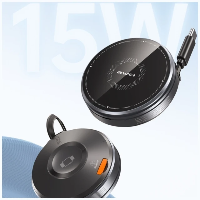 Бездротова зарядка AWEI W22 4в1 15W Fast Charging Black (6954284022507)