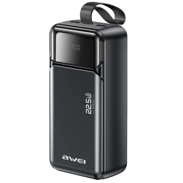 Powerbank Awei PA-105 40000mAh 22.5W PD 3xUSB-C Black (6954284029520)
