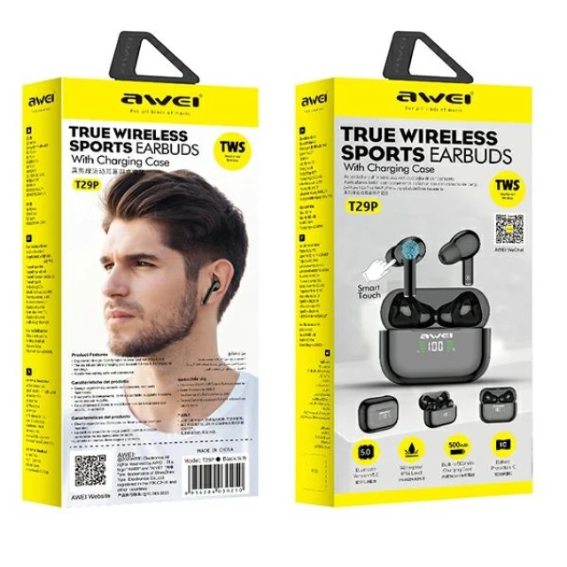 Бездротові навушники AWEI T29P TWS Black (6954284030250)
