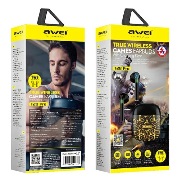Беспроводные наушники AWEI T28 Pro TWS Black (T28PRO)