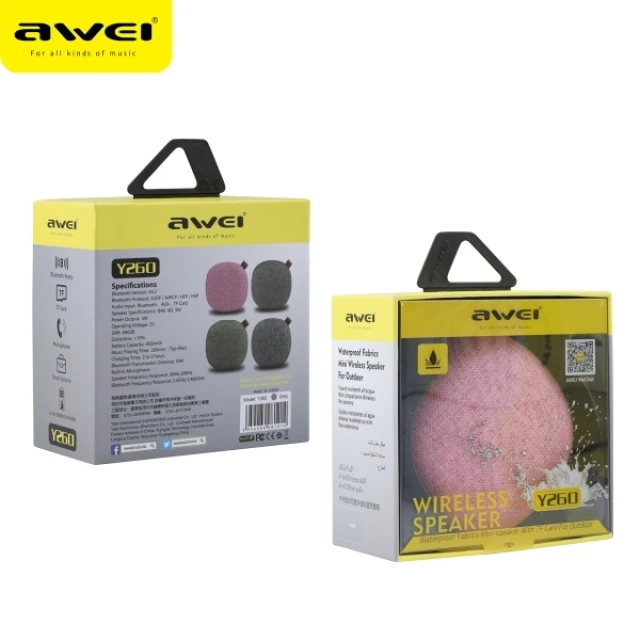 Колонка Bluetooth Awei Y260 Mini Grey (6954284081214)