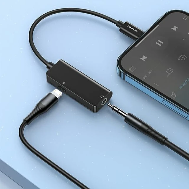 Адаптер AWEI CL-121 Lightning-Lightning/Jack 3.5 2в1 Black (6954284096652)