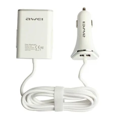 Автомобільний зарядний пристрій Awei C-400 9.6A 4xUSB High Speed White (6954284098656)