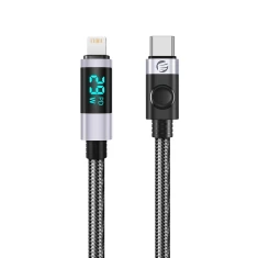 Кабель Orico LDC2L USB-C to Lightning PD 29W LED Display 1.5 m Black (6954301128052)