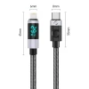 Кабель Orico LDC2L USB-C to Lightning PD 29W LED Display 1.5 m Black (6954301128052)