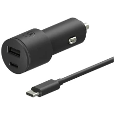 Автомобільний зарядний пристрій Motorola TurboPower 45W Dual USB-A/USB-C з кабелем USB-C 1m Black (119MOTOCARDUO45W)